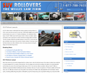 electronic-stability-control.com: SUV Rollover Lawyer | SUV Roll Over Accidents Lawsuit | Houston, Texas Attorney
SUV Rollover Lawsuit Roof Crush Collapse & Seatbelt Litigation, Nationwide Help for SUV Roll Over Victims. Free Case Evaluation Call 1-800-883-9858