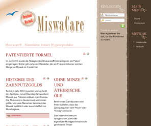 miswacare.eu: Miswacare® - Manufaktur feinster Hygieneprodukte
Miswak Miswacare, Zahnhygiene und natürlich gute Zähne durch Miswak Sewak. Miswak Zahnputzgold, Seifen, Olivenölseife aus Olivenöl