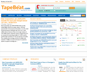 tapebeat.com: TapeBeat | News, Research and Analysis on the Stock Market
TapeBeat - News and Analysis portal covering variety of market sectors including biomedical news, healthcare sector and financial sector. Features extensive reports and analysis on biomedical sector with strategies of investing money online.