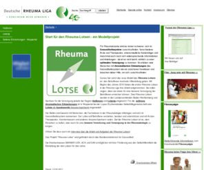 rheuma-lotse.de: Deutsche Rheuma-Liga Bundesverband e. V. - Start für den Rheuma-Lotsen - ein Modellprojekt
Das projekt des rheuma-lotsen soll die rheuma-betroffenen bei ihrem weg nach einer optimalen Versorgung unterstützen und ich für die vernetzung und versorgung in der rheumatologieeinsetzen.