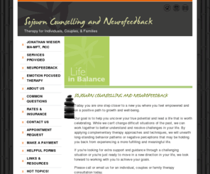 sojourncounselling.com: Family Therapy | Couples Therapy | Surrey, BC V3R 8X8
Jonathan Wieser provides counseling and neurofeedback therapy services for individuals, couples and families in and around Surrey, BC.