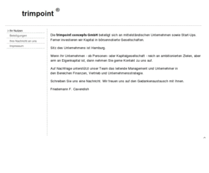 trimpoint.com: BARATHY CAPITAL GmbH
Beteiligungen, Eigenkapital, Domains, Versicherungen, Equity