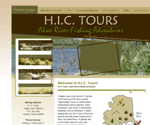 hictours.com: H.I.C. Tours- Akwe River Fishing Adventures  //  More Fish. Fewer People.
Fishing adventures on the Akwe River.  H.I.C. Tours and proprietor “Hippy John” Matsko have over 15 years experience outfitting and guiding on the Akwe River. H.I.C. Tours is permitted by the National Forest Service, Yakutat Ranger District to operate on the Akwe River in the Tongass National Forest. King Salmon and Silvers (Coho) are the primary runs. Reservations are required and space is limited – so contact us at least six months in advance for a reservation. 