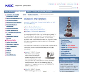 necwave.com: NEC: Microwave Radio Systems
NEC's Microwave Radio Products are among the most reliable in the industry.