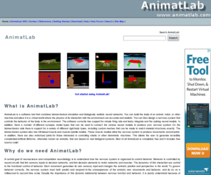 animatlab.com: AnimatLab.com - Neuromechanical & Biomechanical Simulation
Free, general-purpose, 3-D neuromechanical simulation software for building biologically inspired virtual organisms and robots. Free source code provided.