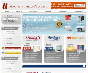 discountthermostat.com: Furnace Filters,Furnace Air Filters,Furnace Filter,Discount Furnace Filter
Buy Furnace Filters, Branded Furnace Filters, Furnace Air Filters, 3M Furnace Filters, Honeywell Furnace Filters, Lennox Furnace Filters, Lennox Air Filters from Discount Furnace Filters. Visit discountfurnacefilter.com