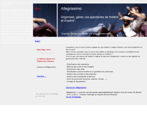 software-scheduling.net: Allegrissimo, le logiciel de planning et contrôle budgétaire pour théâtre et opéra
Allegrissimo, le logiciel de planning et contrôle budgétaire pour théâtre et opéra