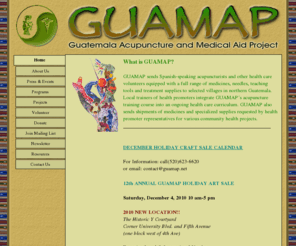 guamap.net: Home - Guatemala Acupuncture and Medical Aid Project (GUAMAP)
GUAMAP sends Spanish-speaking acupuncturists and health care volunteers to selected villages in northern Guatemala