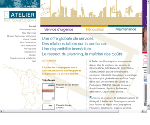 easytravaux.com: Dpannage Plomberie: Intervention en plomberie, chauffage, electricit sur Paris
L'Atelier des compagnons se compose d'une quipe de plombiers qualifis et spcialiss en depannage et intervention de plomberie, lectricit, chauffage et rnovation d'intrieur. Dpannage et intervention rapide  domicile dans Paris et proche banlieue.