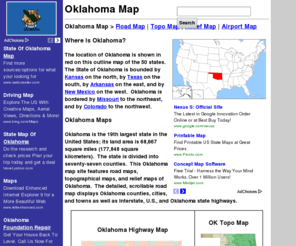 oklahoma-map.org: Oklahoma Map - State Maps of Oklahoma
Oklahoma state map website features free road maps, topographical maps, relief maps and regional printable maps of Oklahoma.