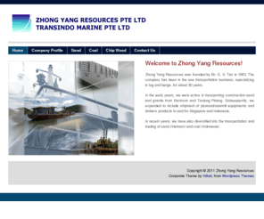 zhongyangresources.com: Zhong Yang Resources
Zhong Yang Resources: Marine Towage and Transportation, Chartering of Tugs and Barges, Supply of Sand, Coal and Chip Wood