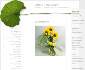 maarsen.ch: Blumen Maarsen, Bern, Schweiz - Blumensträusse online und Event-Dekoration - Blumen Maarsen
Blumen Maarsen. Ihr online Blumengeschäft - Spezialist für Eventdekoration und Floristikkurse. Weltweiter Blumenversand (Fleurop). Spezielle Blumensträusse für die Region Bern.