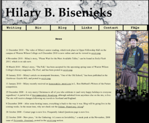 hilarybisenieks.com: Hilary B. Bisenieks - Home
Hilary B. Bisenieks's Homepage