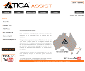 ticaassist.com.au: TICA Assist - Mercantile Agent - Commercial Agent - Debt Collector - Tracking System
Through the TICA Assist program property managers and mercantile agents are able to share their information for the benefit of their respective clients.