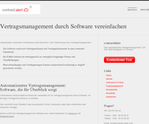 contract-alert.lu: Vertragsmanagement Software contract|alert
 Die Vertragsmanagement Software contract|alert archiviert und verwaltet sämtliche Firmenkontrakte auf einem geschützten Webserver