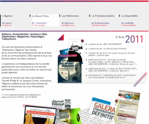 interactiva.fr: Interactiva, la Agencia.
Prensa, edición y comunicación