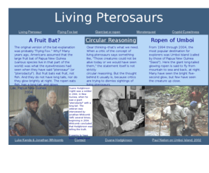 livingpterosaurs.com: Living Pterosaurs
Examining the possibility of living pterosaurs in Papua New Guinea