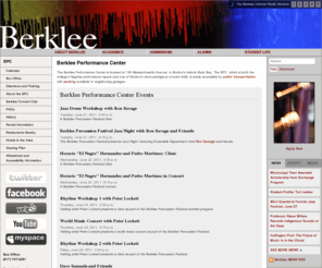 berkleebpc.com: BERKLEE |  BPC Calendar
Founded on the revolutionary principle that the best way to prepare students for careers in music was through the study and practice of contemporary music. For over half a century, the college has evolved constantly to reflect the state of the art of music and the music business. With over a dozen performance and nonperformance majors, a diverse and talented student body representing over 70 countries, and a music industry 'who's who' of alumni, Berklee is the world's premier learning lab for the music of todayÑand tomorrow.