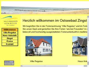 ostsee-ferien-zingst.com: Ferien an der Ostsee
Die Villa Regulus ist eine historische Kapitänsvilla im Ostseebad Zingst auf Fischland-Darss-Zingst. Hier finden Sie Ruhe und Entspannung in einer modernen Ferienwohnung für 2 Personen 