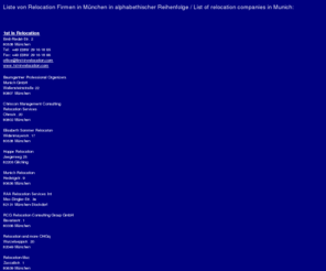 relocatoreurope.com: Relocation in Munich
List of Relocation companies in Munich