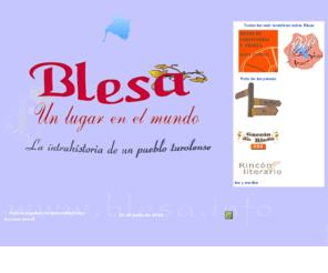 blesa.info: Blesa, un lugar en el mundo
Blesa (Teruel-Spain).  Su geografía, historia, monumentos, fiestas, noticias, fotografias, bibliografía.  Pasatiempos en línea.  Fósiles, excursiones, numismática, entrevistas, pueblos abandonados, etc. Otros pueblos de la comarca de Cuencas Mineras.