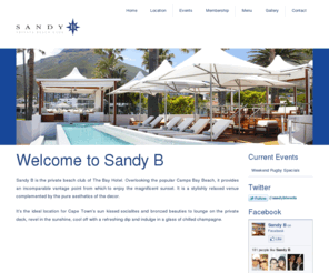 campsbaybeachclub.com: Sandy B - Camps Bay Private Beach Club
Sandy B is the private beach club of The Bay Hotel. Overlooking the popular Camps Bay Beach