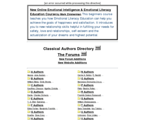 authorsdirectory.com: Classical Authors Directory, Forums and Search Engine - pictures biography portrait
lesson plans online books
Search for classical authors and their forums, pictures, biography, portrait, lesson plans and online books.