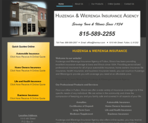 hwinsur.com: Welcome To Huizenga and Wierenga Insurance Agency
Huizenga and Wierenga Insurance Agency. Specializing in Auto Insurance, Home Owners Insurance, Life Insurance, Health Insurance, and Buisiness Insurance. Located at 1010 4th Street - Fulton, IL 61252