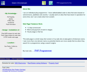 programmer-php.biz: PHP Programmer
Complete site design and installation/update of software like oscommerce, iRealty, phpNuke