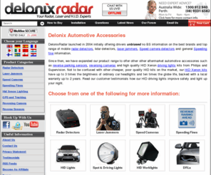 delonixradar.com.au: DelonixRadar Australia - Car Accessories, HID Xenon lights, Radar Detectors
Aftermarket automotive electronics including radar detectors, HID lights, Xenon conversion kits and GPS tracking