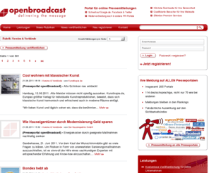 immo-gespraech.com: Online-PR | Presseportal | Social Media | openBroadcast
Online-PR | Presseportal | Social Media | openBroadcast - Pressemitteilungen kostenlos einstellen.