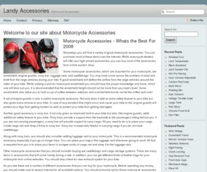 landyaccessories.com: Landy Accessories | Motorcycle Accessories
Landy Accessories has motorcycles accessories for most of your needs.