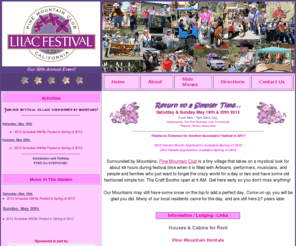 pmclilacfestival.com: Pine Mountain Club's Lilac Festival
Welcome to Pine Mountain Club's Lilac Festival