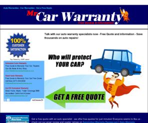 mrcarwarranty.com: Auto Warranty Reviews | Find the Best Auto Warranty for you!
Extended Auto Warranty Reviews and Information submitted by consumers like you! Get quotes from auto warranty companies as well.