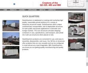 quickquarters.com: QuickQuarters Inc.:  Reuseable, Transportable, Containerized Structures
Quick Quarters Home Page
