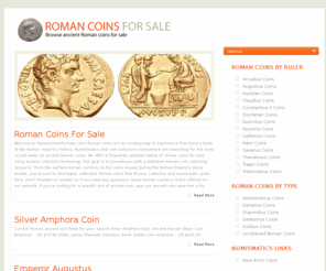 romancoinsforsale.com: Roman Coins For Sale | Ancient Roman Coins and Numismatic Collectibles
Browse Roman coins for sale from various ancient eras and emperors. Learn about the history behind each era of Roman coinage.