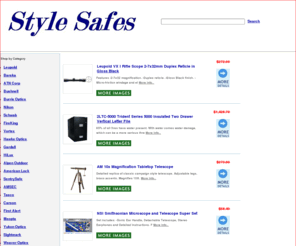 stylesafes.com: Safes, Fire Safes, Wall Safes, Gun Safes, All Safes
Online store offering different kinds of safes. Fire safes, wall safes, gun safes, home safes. We also sell Rifle scopes , binoculars, telescopes, monoculars. Huge collection of brand name safes and discounted prices.  