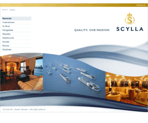 scylla-tours.com: SCYLLA AG Basel, Swiss - Quality, our Passion
Scylla AG steht für exklusive Flusskreuzfahrten in Europa mit Qualität und Tradition. Das Unternehmen ist Reederei, Charterunternehmen und Reisedienstleiter.