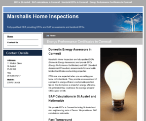 epccornwall.com: Energy Performance Certificates in Cornwall : Marshalls Home Inspections
For EPC in St Austell or SAP Assessments in Cornwall, contact Marshalls Home Inspections today.