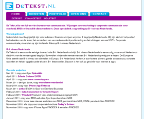 financetext.com: DeTekst.nl - Communicatie op zijn Hollands.
DeTekst. Communicatie op zijn Hollands.