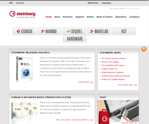 sequel-music.com: Home : Welcome to Steinberg | http://www.steinberg.net/
Steinberg is known the world over for its audio software and hardware solutions. The company has been developing, manufacturing and selling innovative products for musicians and producers in the music, film, post production, and multimedia industries since 1984. Steinberg products are used by Grammy® and Oscar® award winning composers, engineers, and producers. The company also offers business customers license management and copy protection systems.