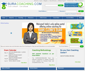 suracoaching.com: Online Coaching to get your Bank Jobs India thru Bank Recruitment 2010
Get your dream Bank Job by clearing any Bank Exam with our Online Coaching methodology. More than 30 years of coaching experience for Bank Exams. <br> <br> <br> 