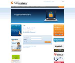 auctionweb.info: Login | AuktionMaster
AuktionMaster ist ein einfaches Online-Abwicklungstool für Transaktionen auf eBay, Amazon, Ihrem eigenen Online-Shop sowie weiteren Marktplätzen.