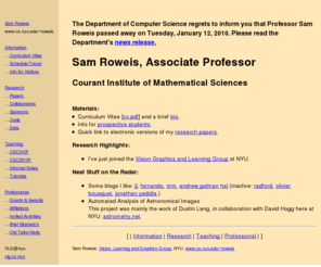 roweis.net: Sam Roweis, NYU
sam roweis : index