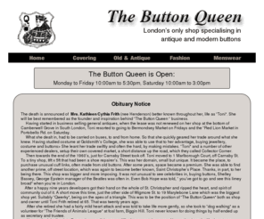 thebuttonqueen.co.uk: The Button Queen - London's only shop exclusively for antique and modern buttons.
London's only shop exclusively for antique and modern buttons.