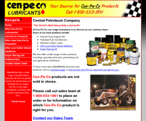 cenpecofueladditives.com: Cen-Pe-Co Sales and Products :: Cen-Pe-Co Lubricants
Cen-Pe-Co Sales and Products, fuel additives, anti-gel protection.  Central Petroleum Company products for sale here.  Call 641-330-1442 to place an order.