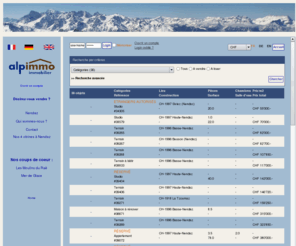 alpimmo.net: Alpimmo Immobilier - Agence Immobilière - Nendaz - Valais - Suisse - achat - vente - appartement - chalet - terrain
Désirez-vous acheter un chalet ou un appartement à
Nendaz-Valais-Suisse, au  coeur des 4 Vallées, un des plus grands domaines skiables du monde ?