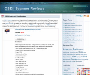 obdiiscannerreviews.com: OBDII scanner reviews |  OBDII scanners  |  OBDII scanner
Information, product reviews, sales, specials and coupons on OBDII scanners and OBDII code readers