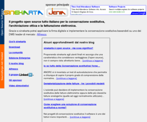 sinekarta.org: SineKarta, sponsored by Jenia software
La soluzione open source per la conservazione sostitutiva e la fatturazione elettronica