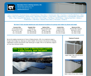 boundary-fences.com: Boundary Fence & Railing Systems, INC.
Manufacturer and distributor for chain link, PVC, and wire mesh fencing material and hardware.